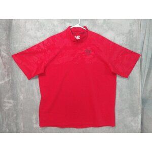 Under Armour Jacket Mens 2XL Red Excel Cage HeatGear Pullover Baseball 1/4 Zip